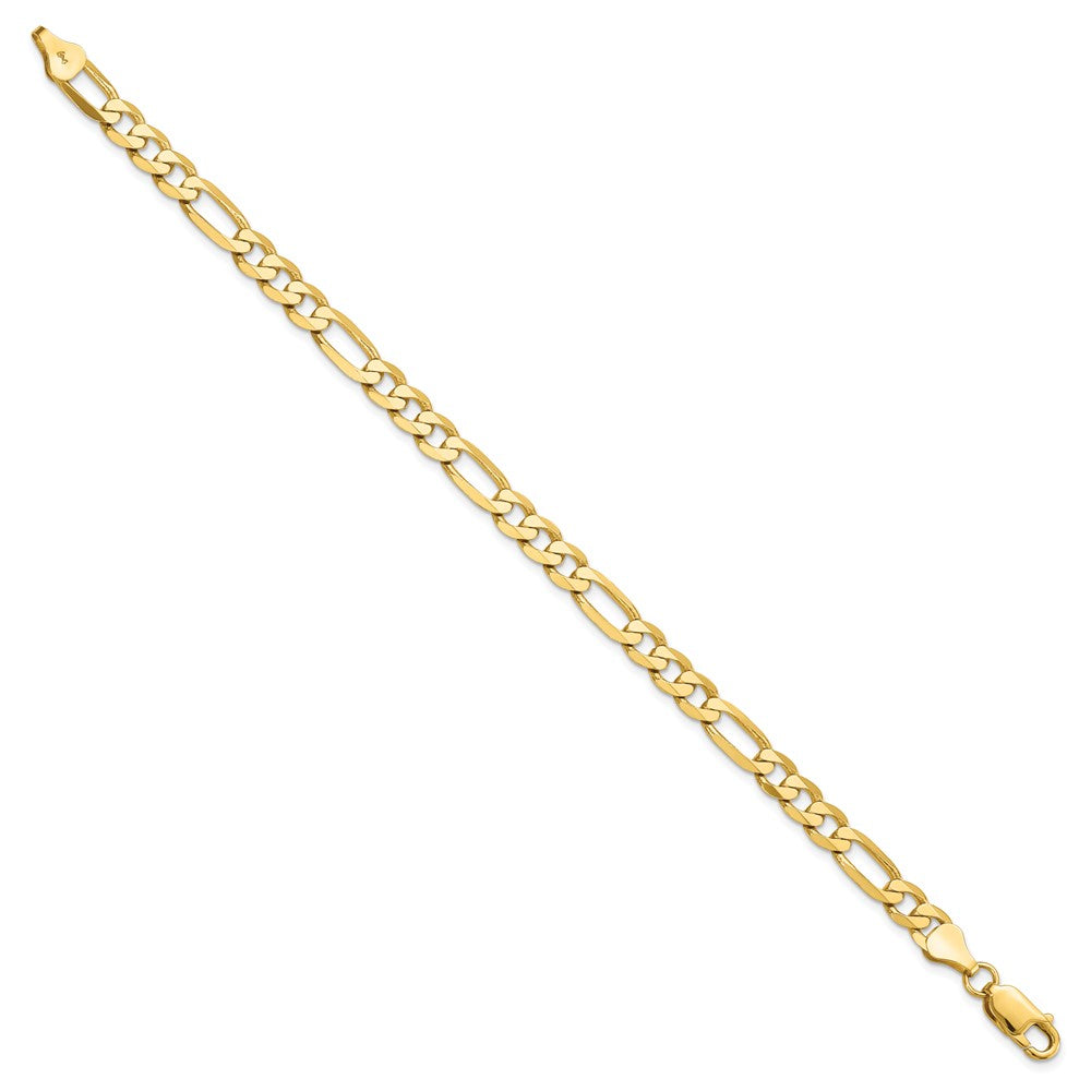 14K 6.00mm Flat Figaro Chain 7  inches