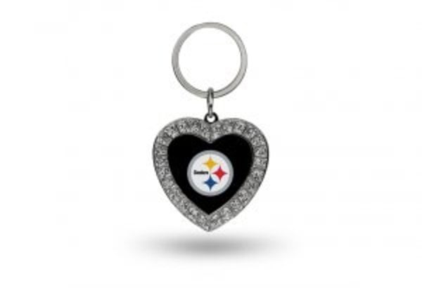 NFL Pittsburgh Steelers Rhinestone Heart Key Ring QGC7956