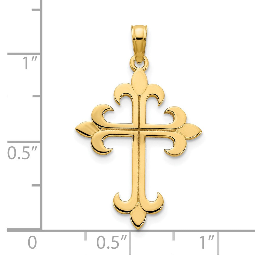 14k Yellow Gold Cross Charm