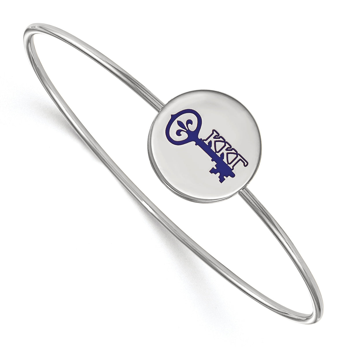 Sterling Silver Official Licensed Greek Sororities 7in Kappa Kappa Gamma (???) Enameled Slip-on Bangle