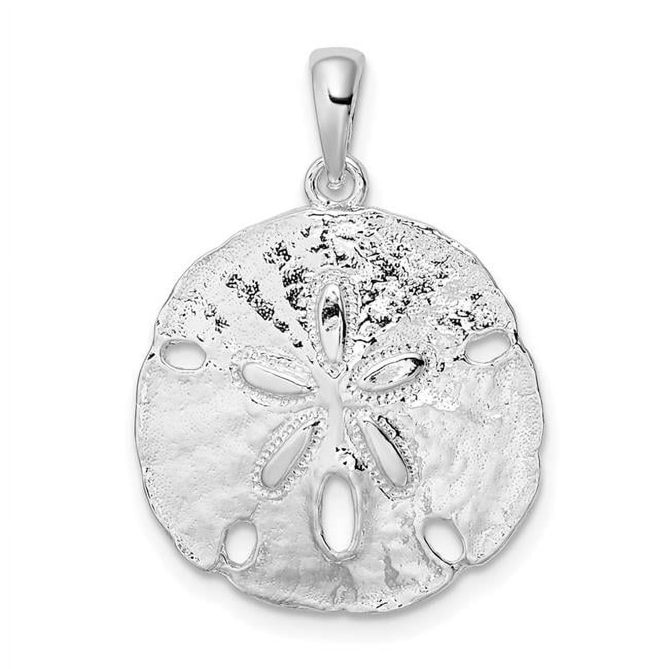Finest Gold Sterling Silver Polished Large Sand Dollar Pendant