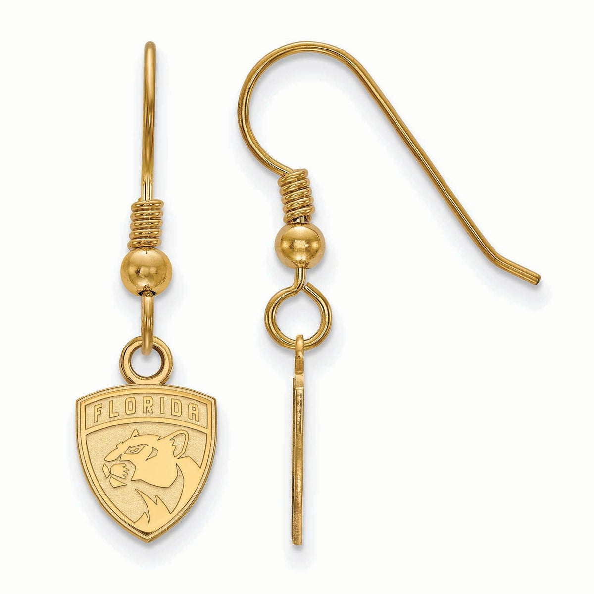 Women's Florida Panthers Gold Plated XS Dangle Earrings
