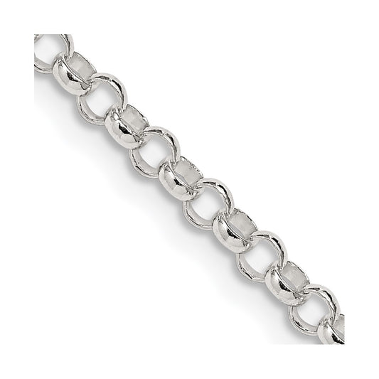 Sterling Silver 3.5mm Rolo Chain 28 Inches