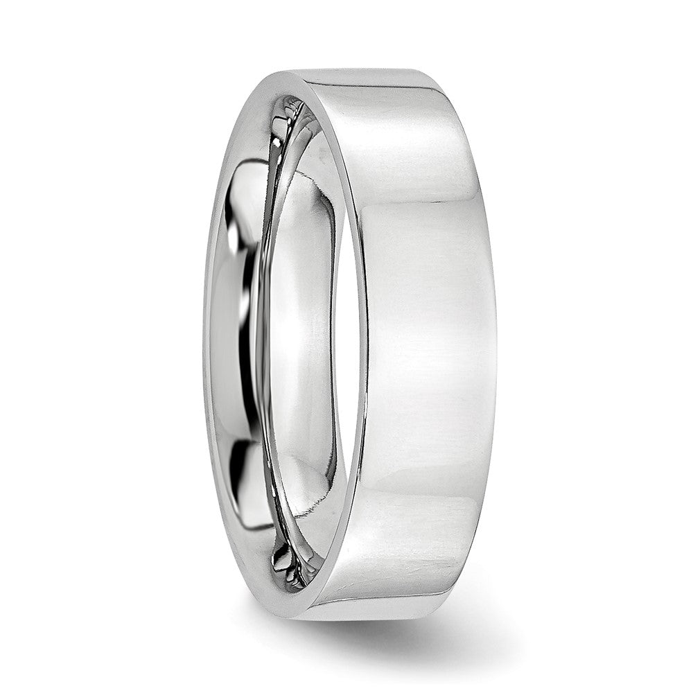 Cobalt Flat Polished 6mm Band Size - 13