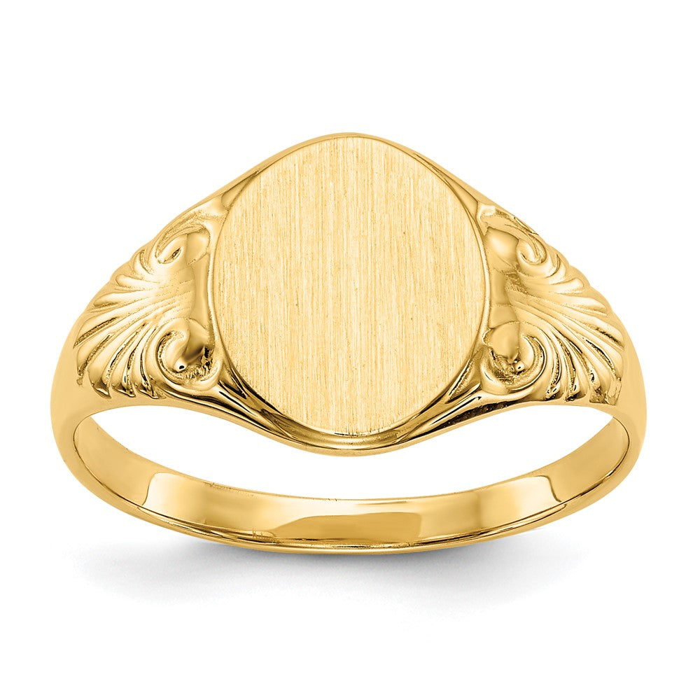 14k 10.0x7.5mm Closed Back Signet Ring Size 6