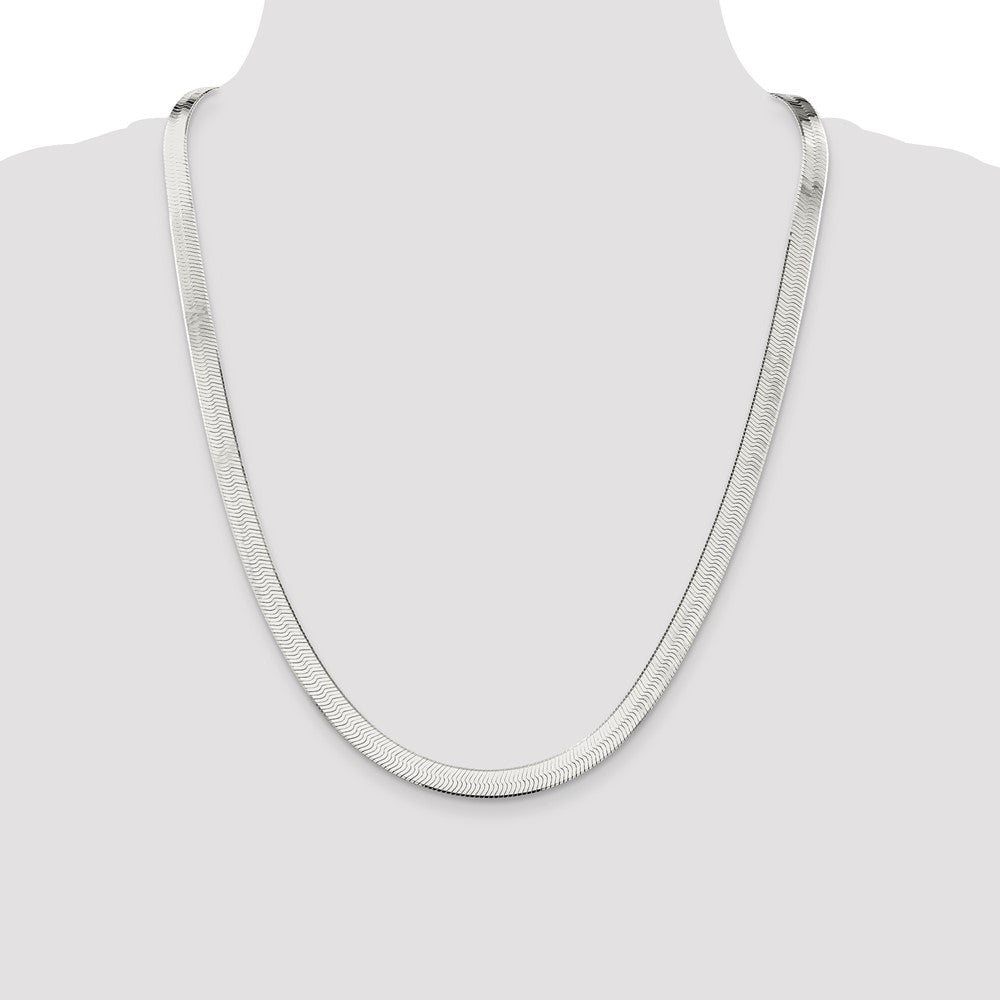 Sterling Silver 7.3mm Magic Herringbone Chain 24 Inches