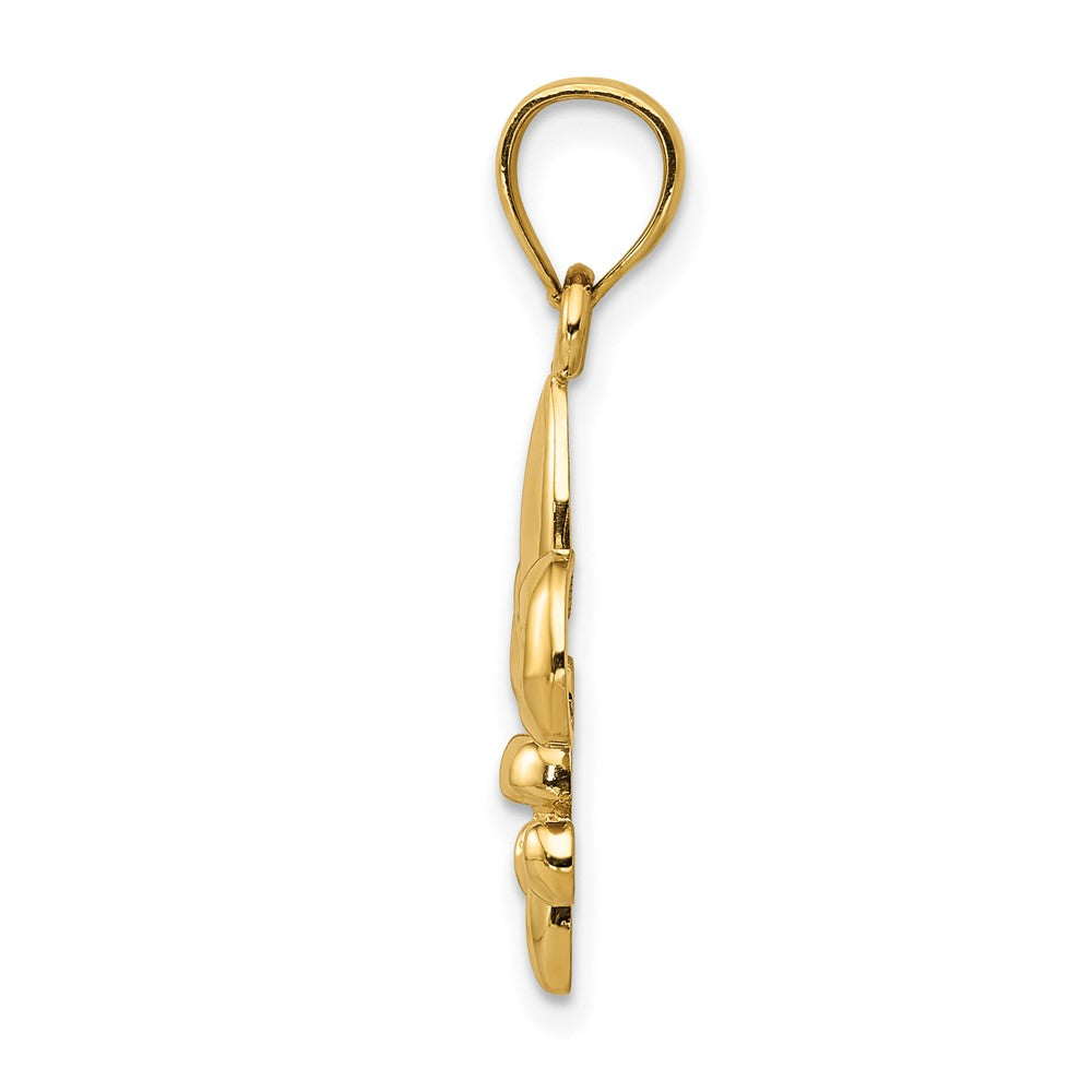 10k Polished Fleur de Lis Pendant