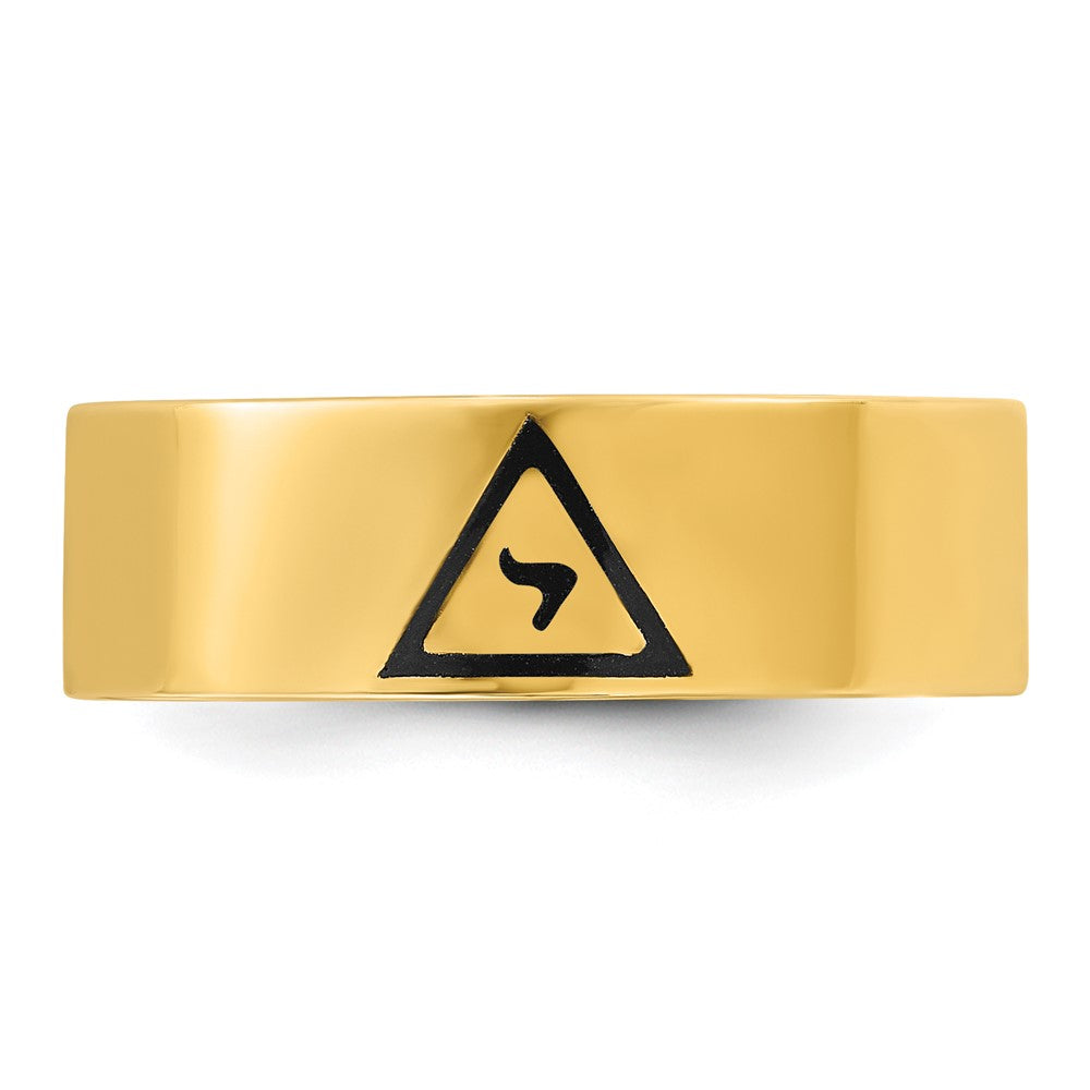 IBGoodman 14k Men's Polished with Black Enamel 14th Degree Grand Elect Masonic Ring Size 10