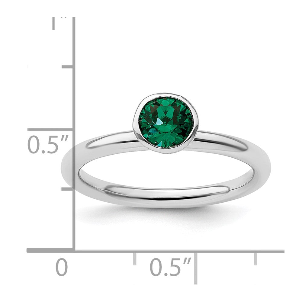 Sterling Silver Stackable Expressions High 5mm May Crystal Ring Size -5