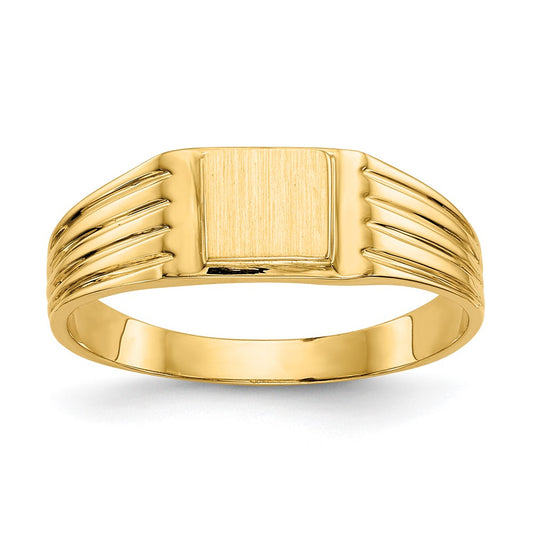 14k 5.25x4.75mm Open Back Signet Ring Size 6