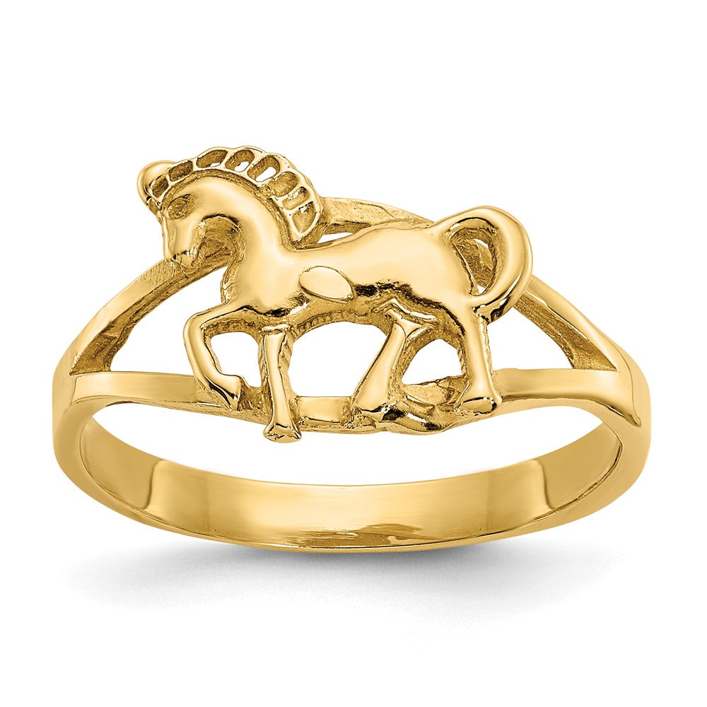 14k Polished Horse Ring Size 5.75