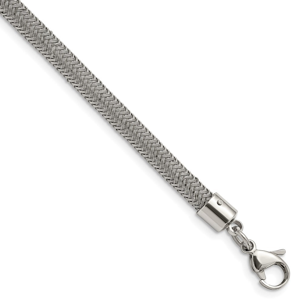 Stainless Steel Polished Wire 8in Bracelet 8 inches