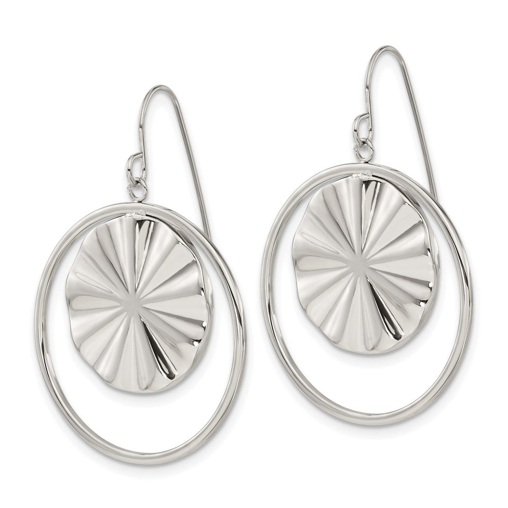 Stainless Steel Polished Shepherd Hook Dangle Earrings
