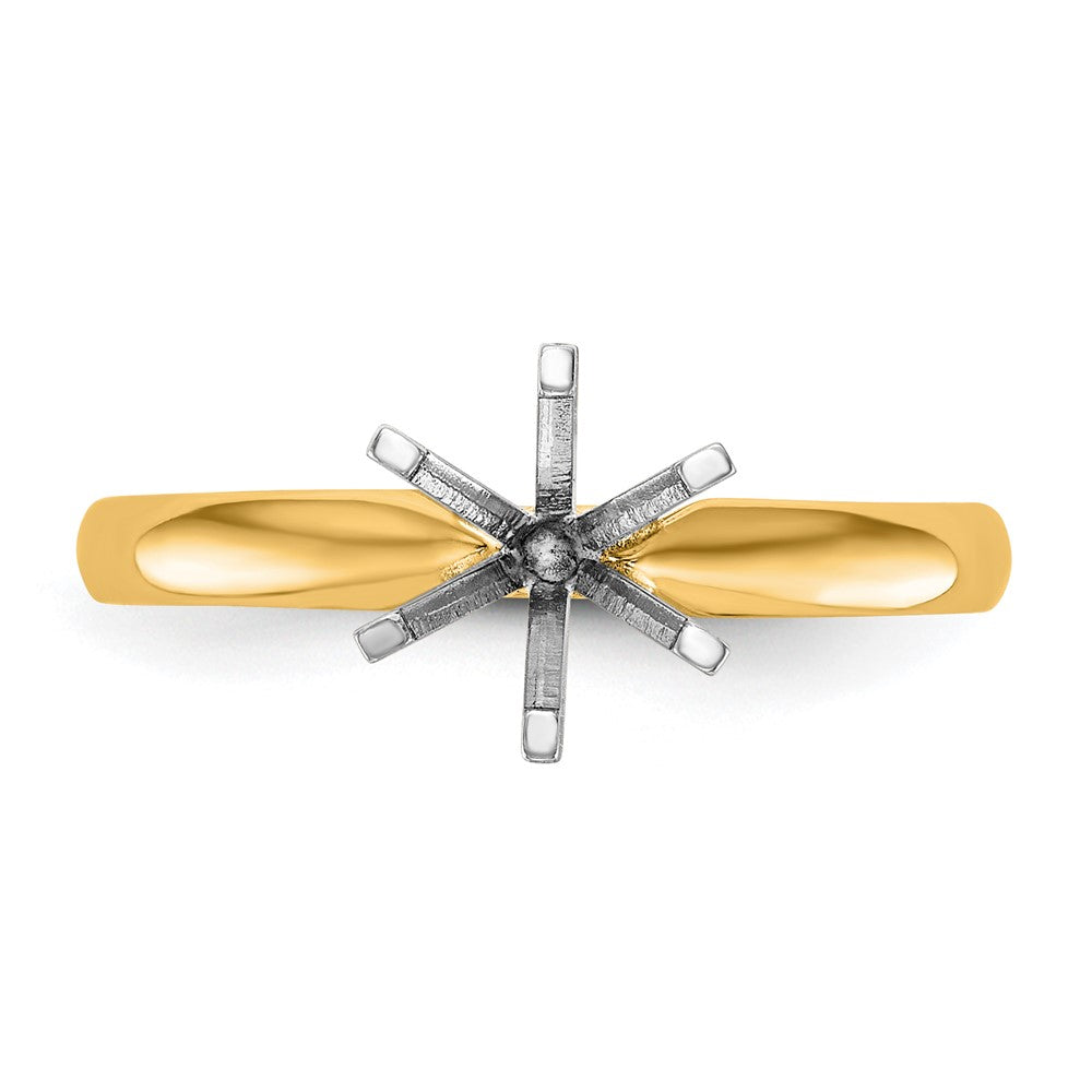 14k Two-Tone 1/3 carat Lightweight Comfort-Fit 6-Prong Round Solitaire Ring Mounting