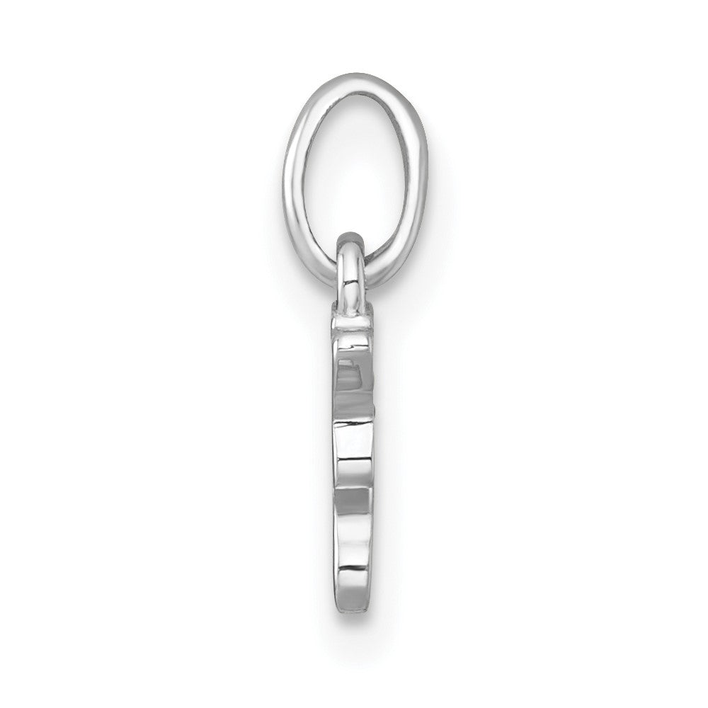 Sterling Silver Rhodium-plated Polished White and Rainbow Enamel Unicorn Head Childrens Pendant