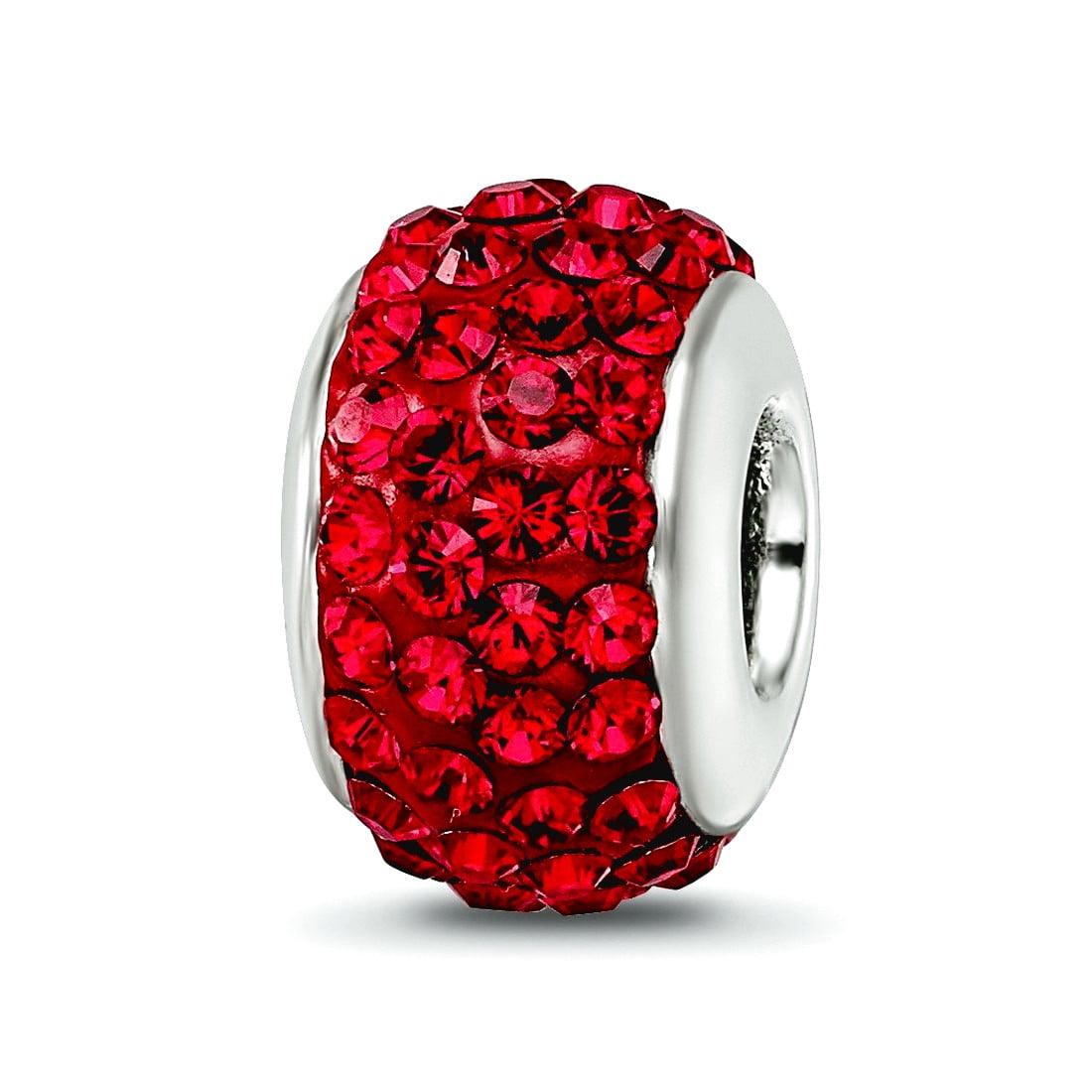 Sterling Silver Reflections Red Full Preciosa Crystal Bead