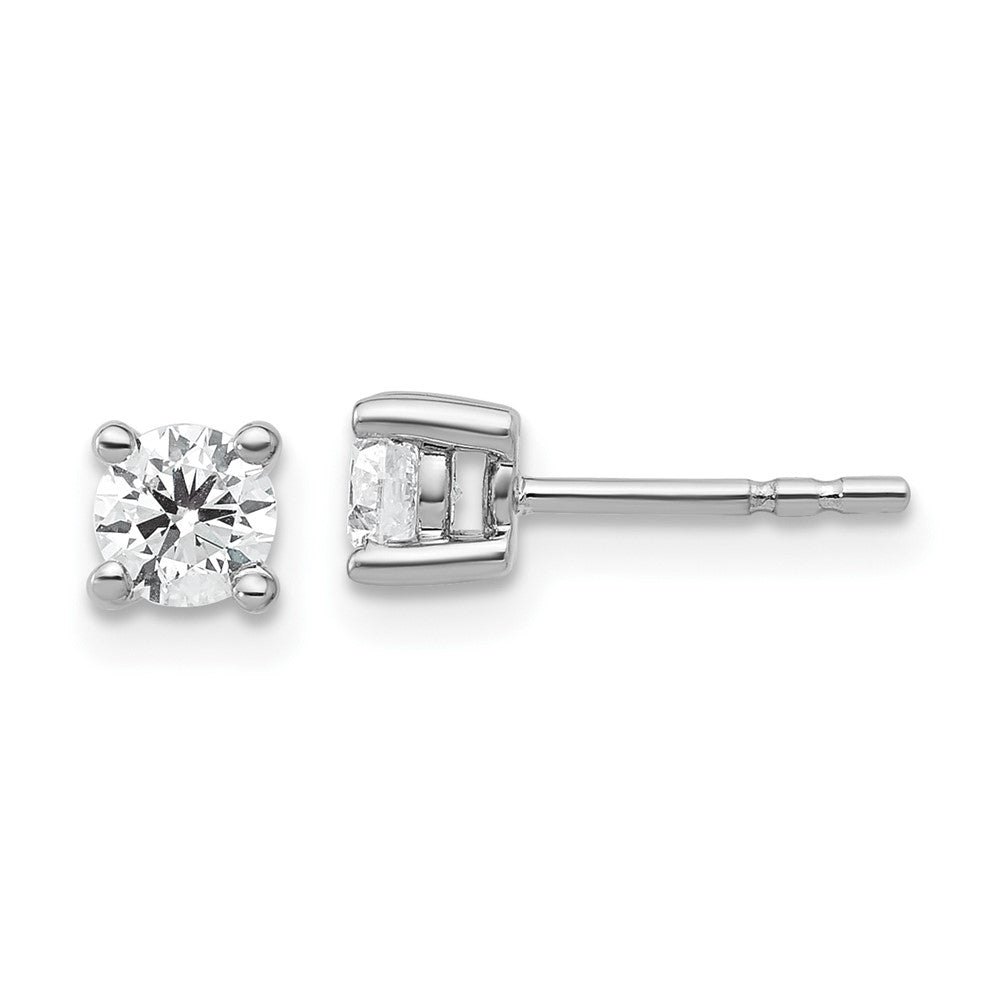14k White Gold 1/2 ctw Certified Lab Grown Diamond VS/SI+ G+ Round 4 Prong Heavy Wt. Stud Earrings