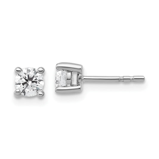 14k White Gold 1/2 ctw Certified Lab Grown Diamond VS/SI+ G+ Round 4 Prong Heavy Wt. Stud Earrings