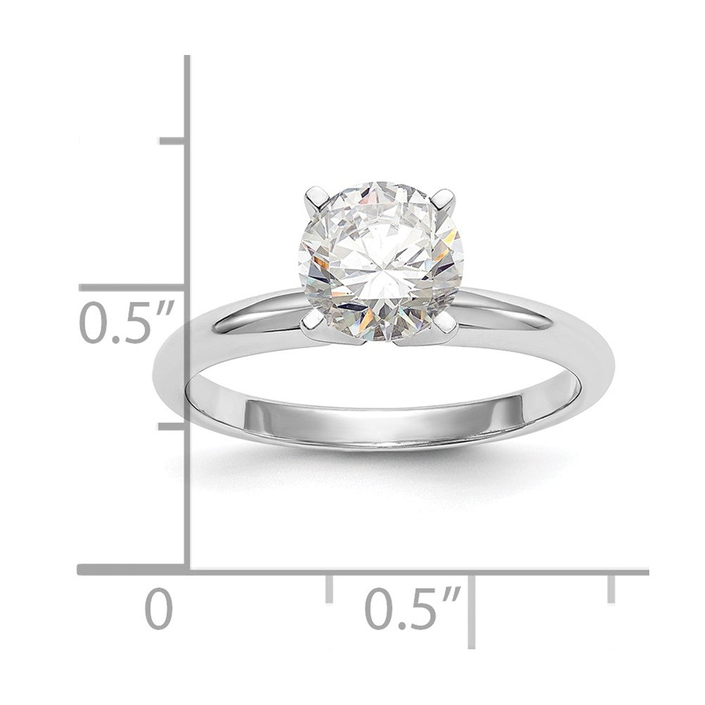 14k White Gold 3/16 carat Lightweight Half-Round 4-Prong Round Solitaire Ring Mounting