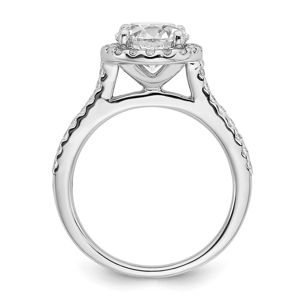 Sterling Silver Rhodium-plated Diamonore Circle Halo Ring