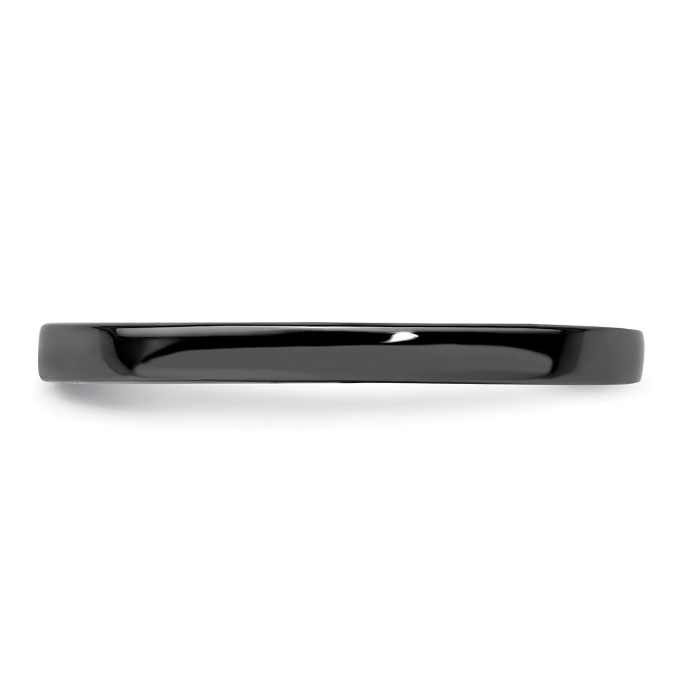 Sterling Silver Stackable Expressions Black-plated Polished Ring Size -9