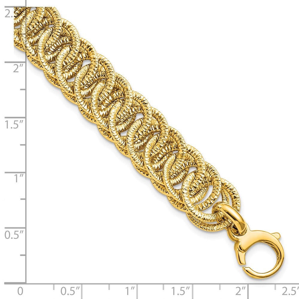 14K Polished D/C Reversible Bracelet 7.5  inches