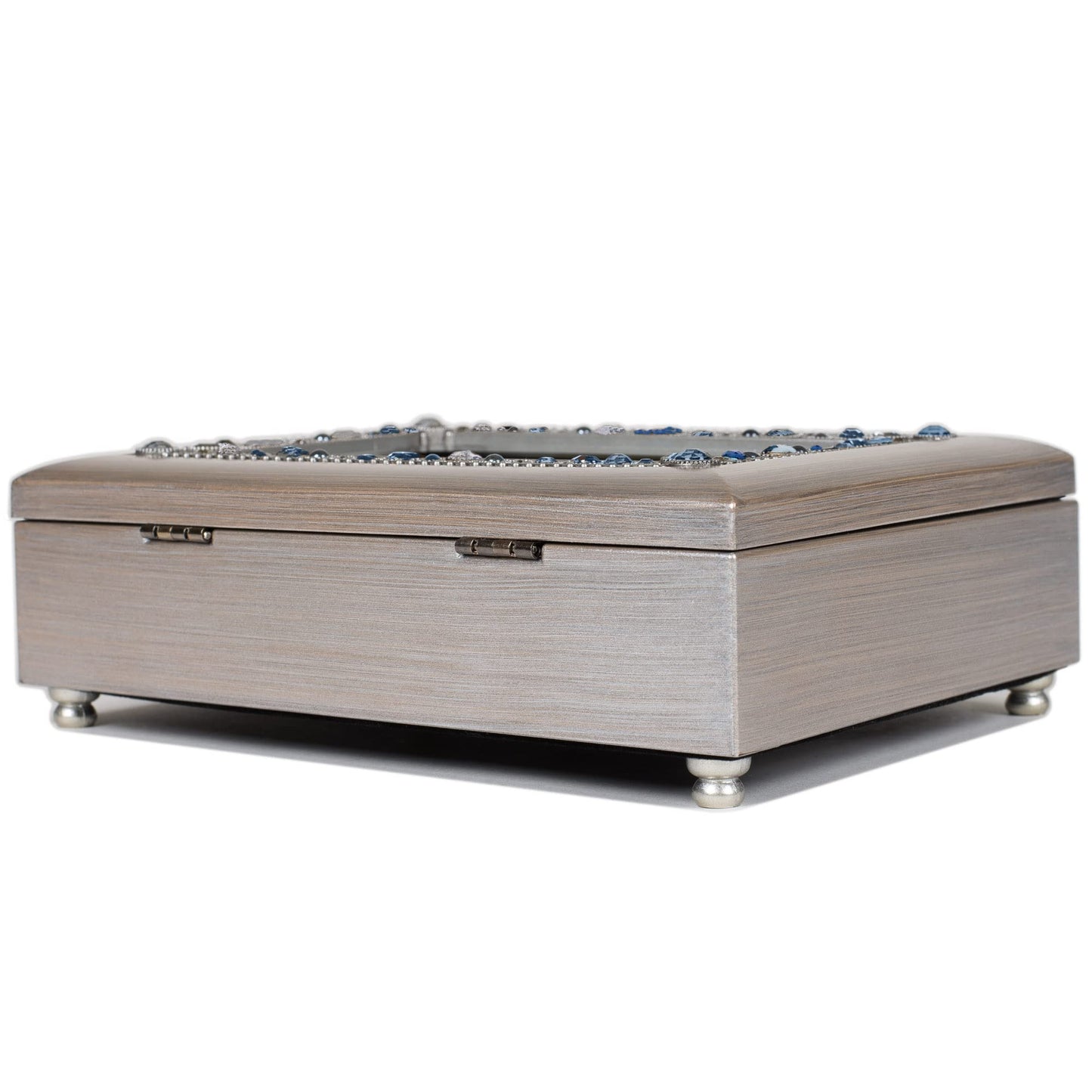 Someone Special Jeweled Silver Finish Jewelry Music Box - Plays Tune Wind Beneath My Wings