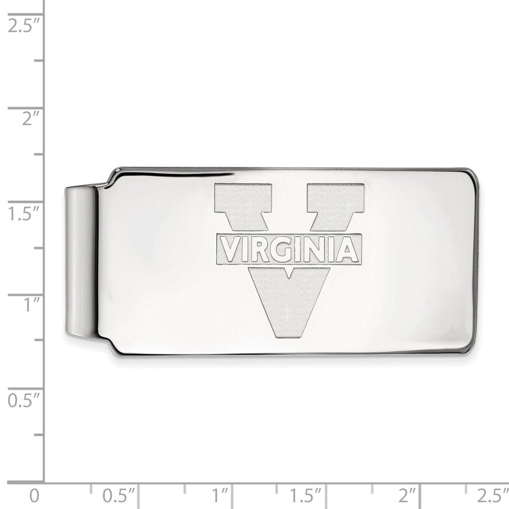 Sterling Silver LogoArt Official Licensed Collegiate University of Virginia (UVA) Money Clip