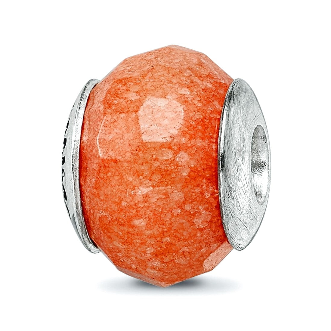 Sterling Silver Reflections Peach Quartz Stone Bead