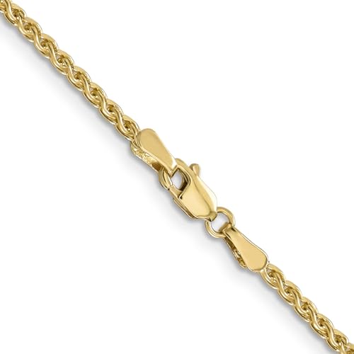 14K 26 inch 2.1mm Diamond-cut Spiga with Lobster Clasp Chain