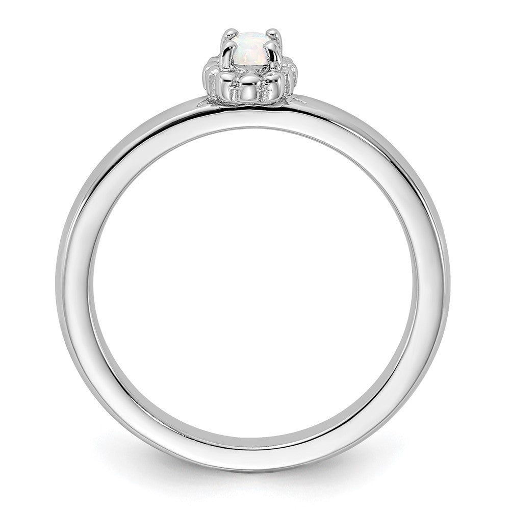 Sterling Silver Stackable Expressions Created Opal Ring