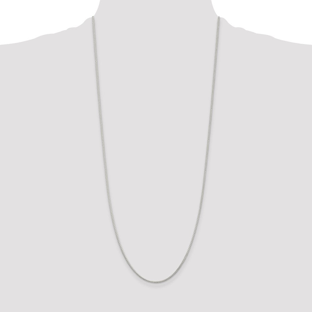 Sterling Silver Rhodium-plated 1.25mm Round Spiga Chain 30 Inches