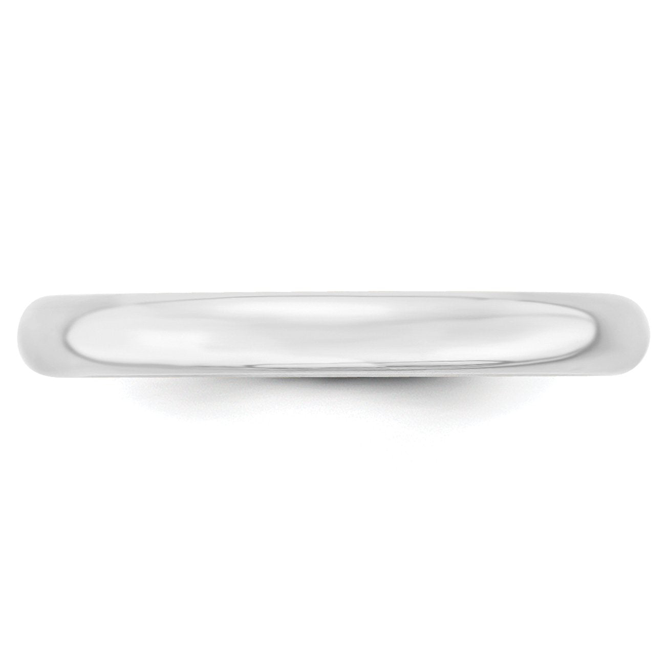 10k White Gold 3mm Lightweight Comfort Fit Wedding Band Size 8