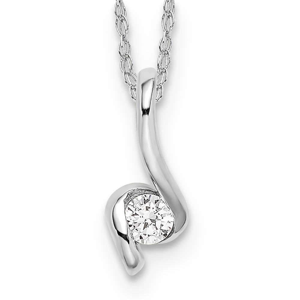 14k White Gold Lab Grown Diamond VS/SI+ G+ Pendant w/ chain