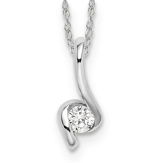 14k White Gold Lab Grown Diamond VS/SI+ G+ Pendant w/ chain