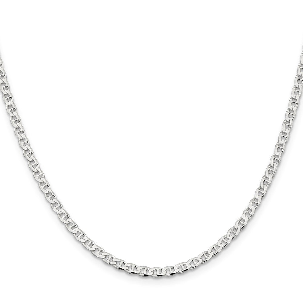 Sterling Silver 3.15mm D/C Flat Anchor Curb Chain 22 Inches