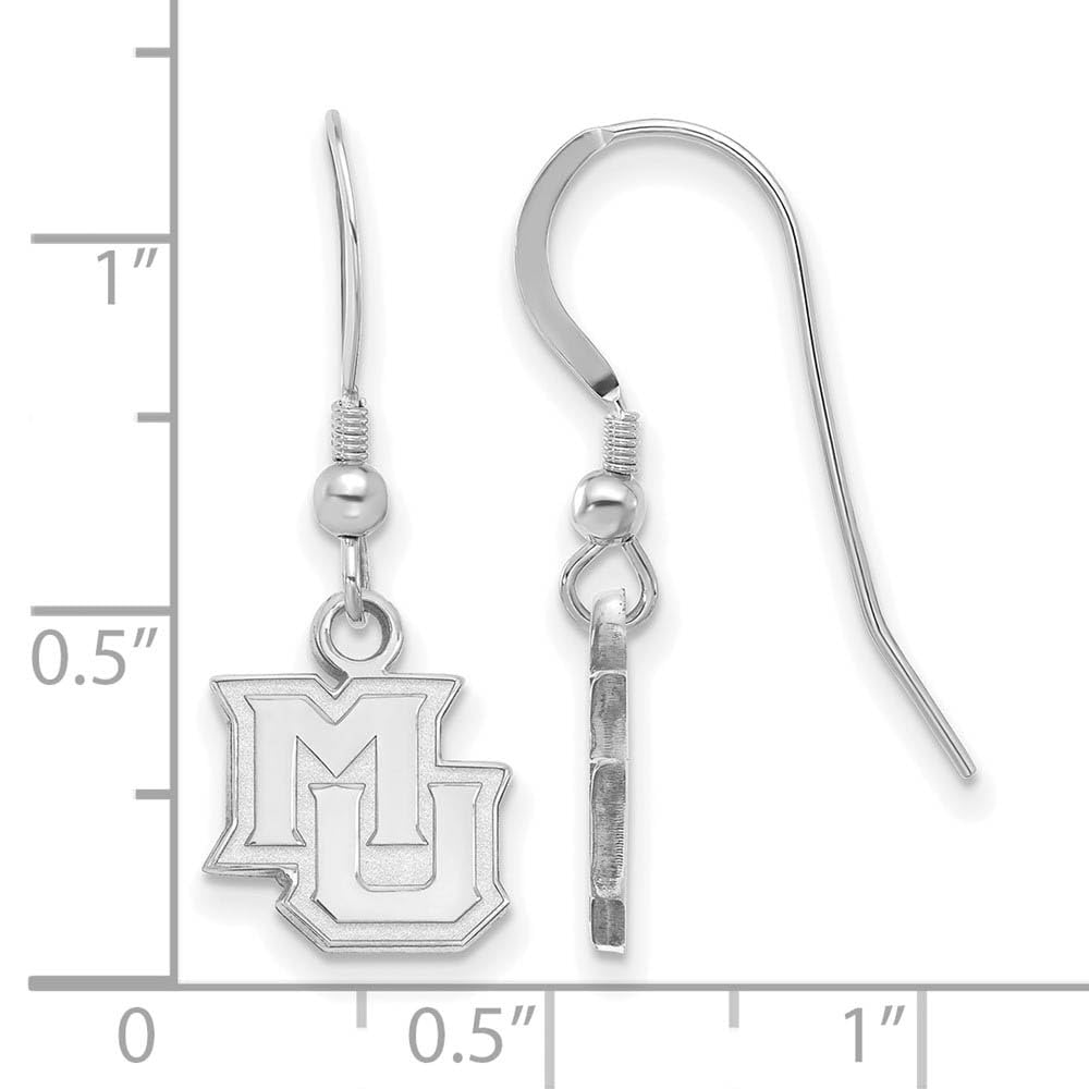LogoArt SS017MAR Sterling Silver Marquette University Dangle Earrings, Extra Small