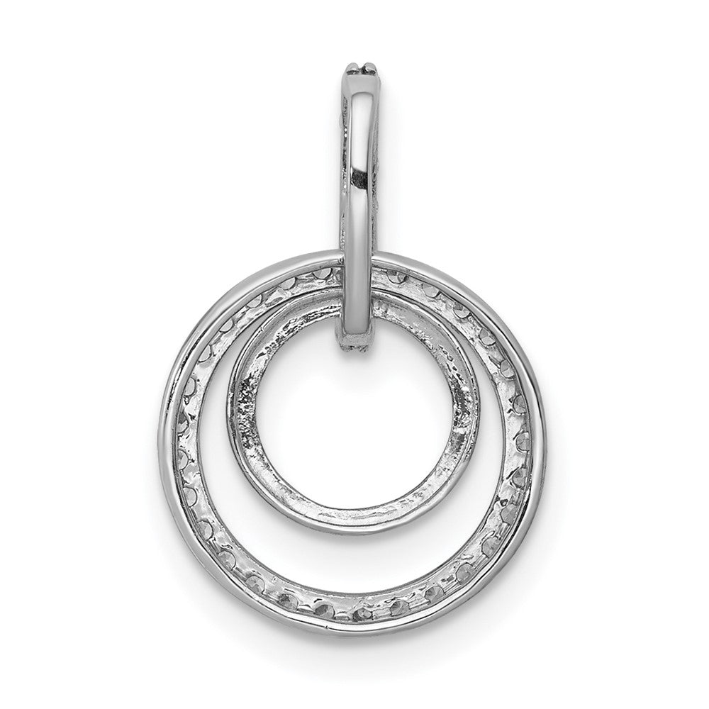 14k White Gold 1/4 carat Lab Grown Diamond VS/SI+ G+ Double Circle Dangle Pendant