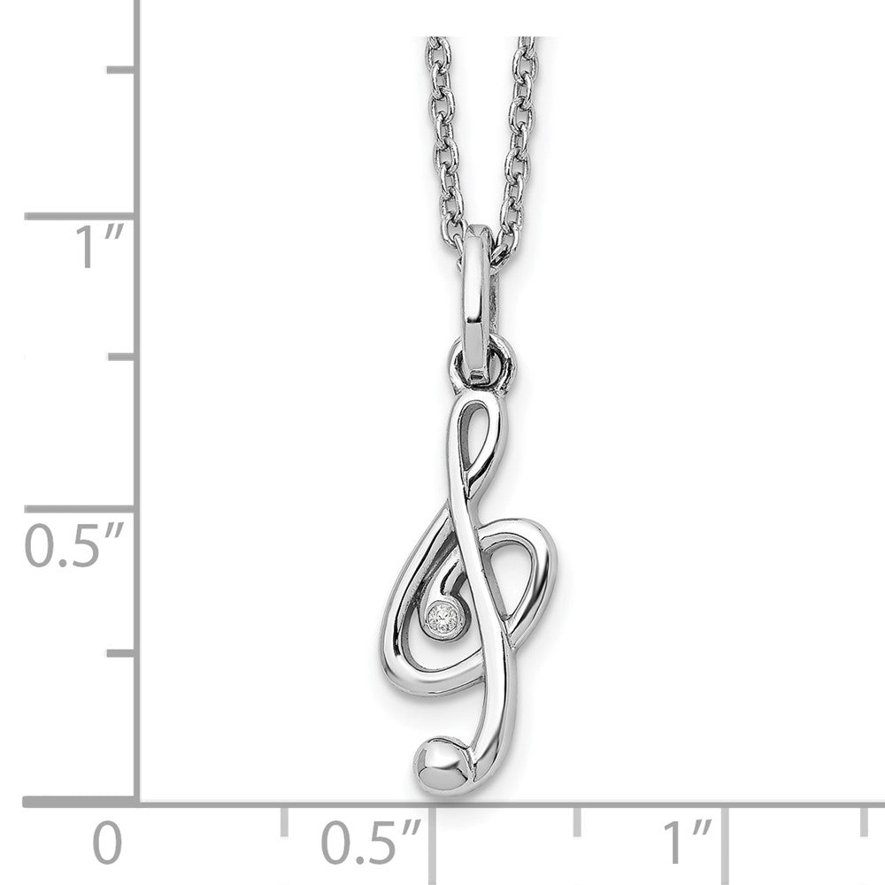 White Ice Sterling Silver Rhodium-plated 18 Inch Diamond Musical Necklace with 2 Inch Extender 18 Inches