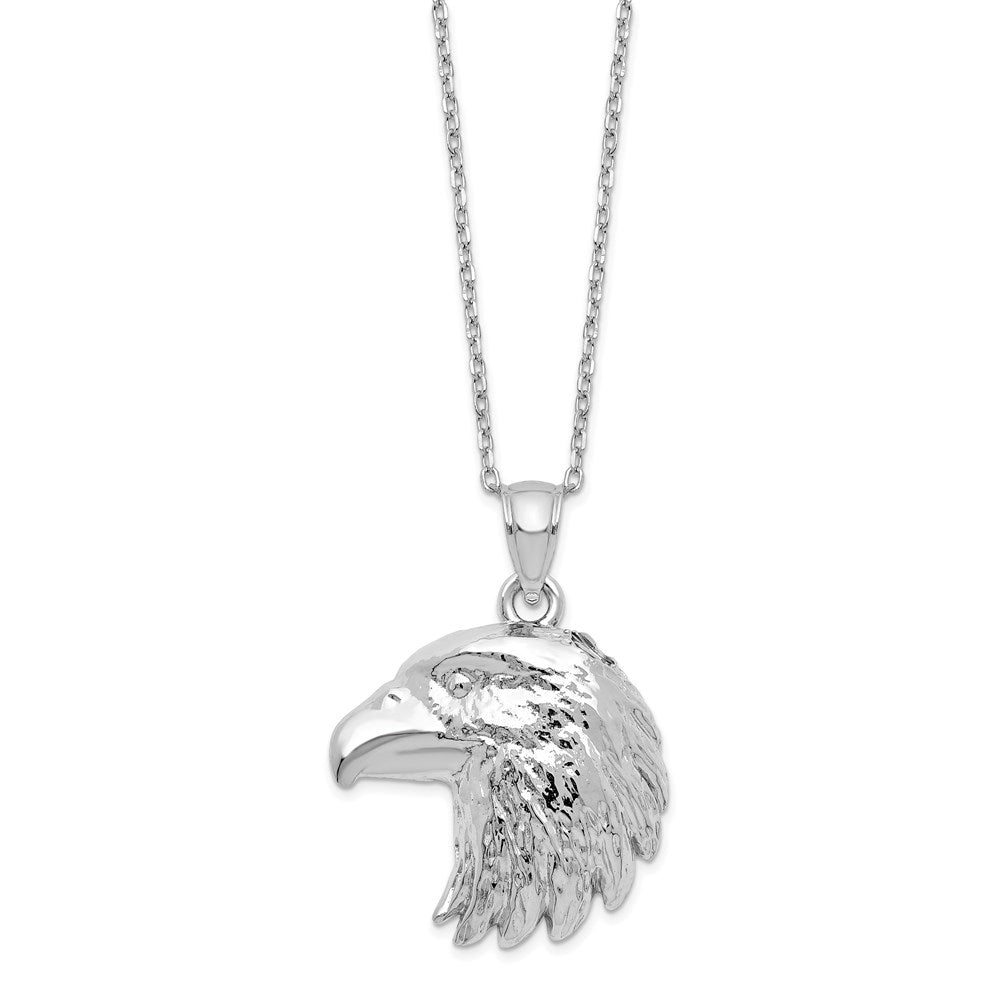 Sterling Silver Rhodium-plated Eagle Ash Holder 18in Necklace 18 Inches