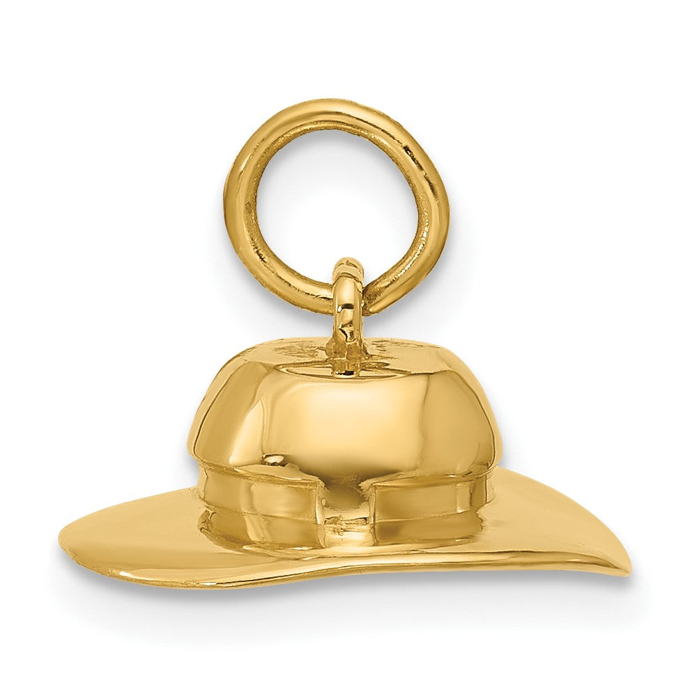 14k Yellow Gold Sun Hat Charm