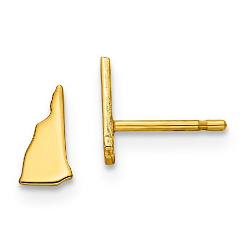 Sterling Silver/Gold-plated New Hampshire State Earrings