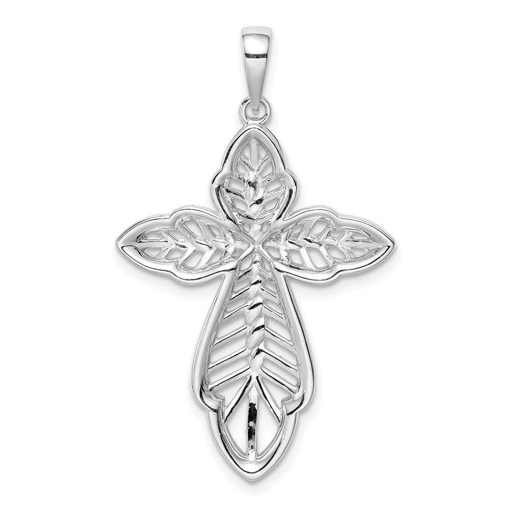 Sterling Silver Diamond-cut Cross Pendant
