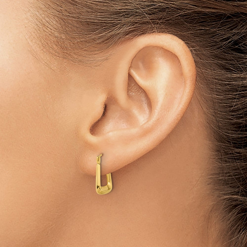 10K Polished Hollow Fancy Hoops