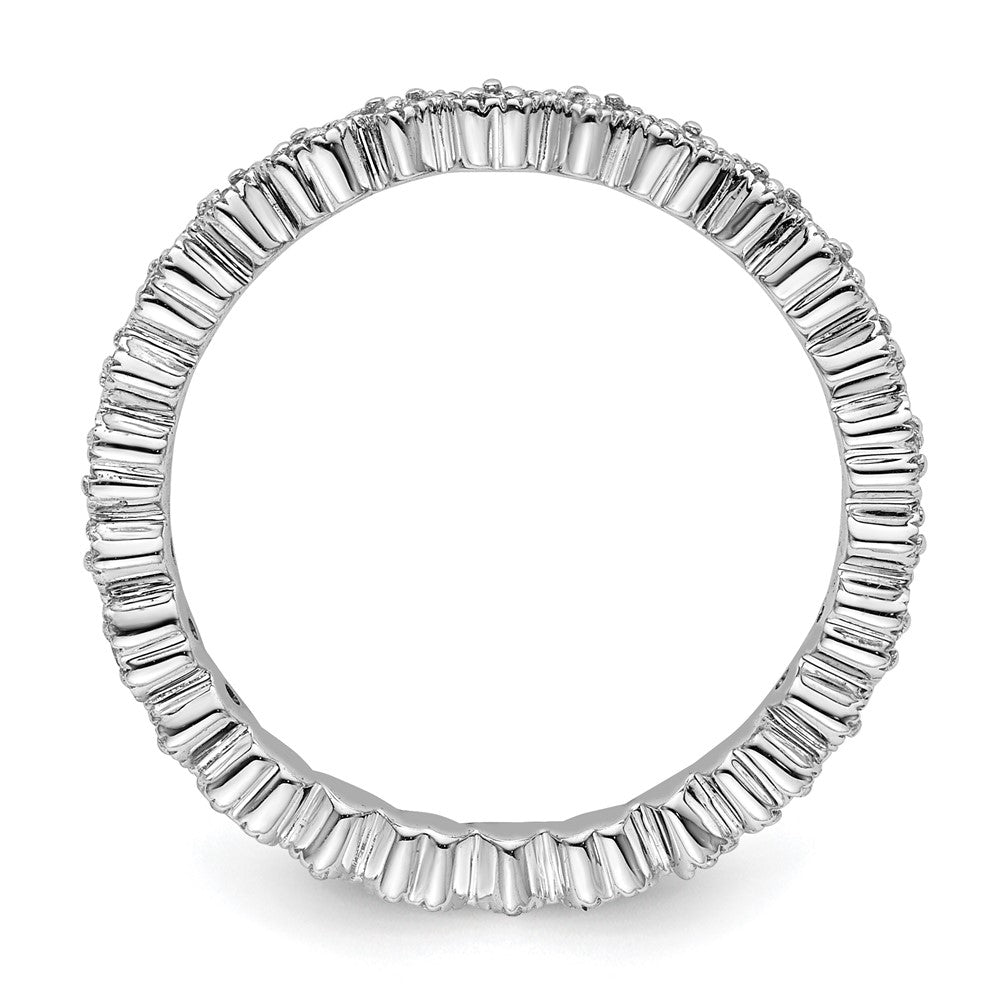 Sterling Silver Stackable Expressions Diamond Heart Ring Size -9