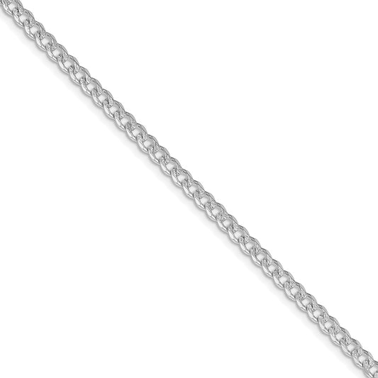 Sterling Silver Rhodium-plated 3.8mm Pav‚ Curb Chain