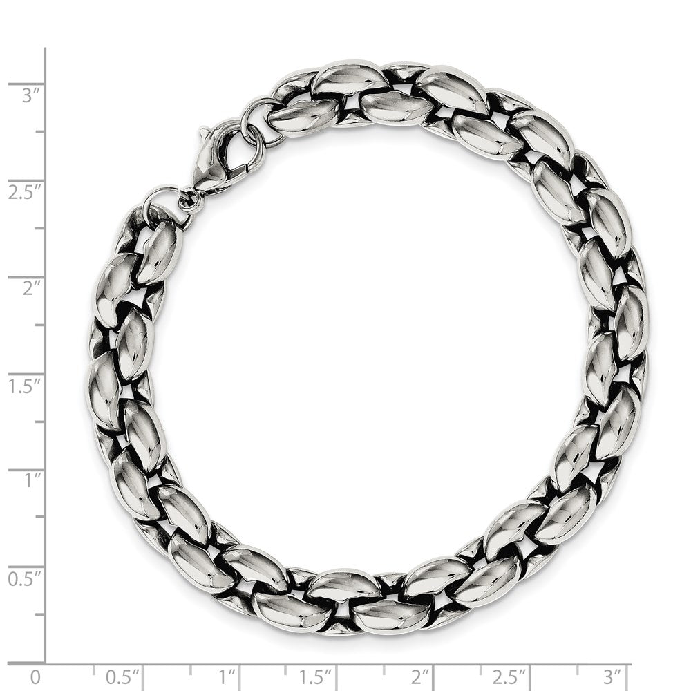 Stainless Steel Polished Oval Link 8.25in Bracelet 8.25 inches