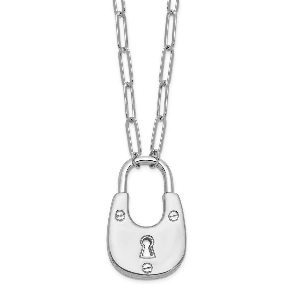 Sterling Silver Padlock Pendant Necklace