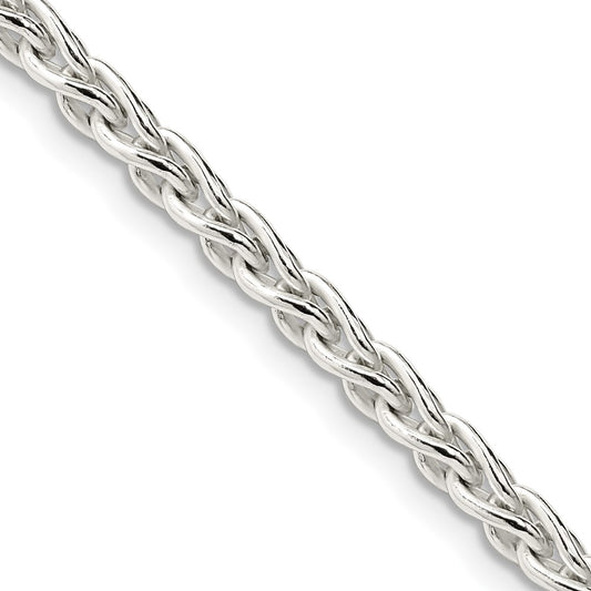Sterling Silver 3.7mm Round Spiga Chain 18 Inches