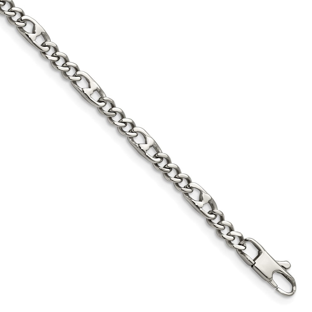 Stainless Steel Polished 4mm Figaro 8.5in Bracelet 8.5 inches
